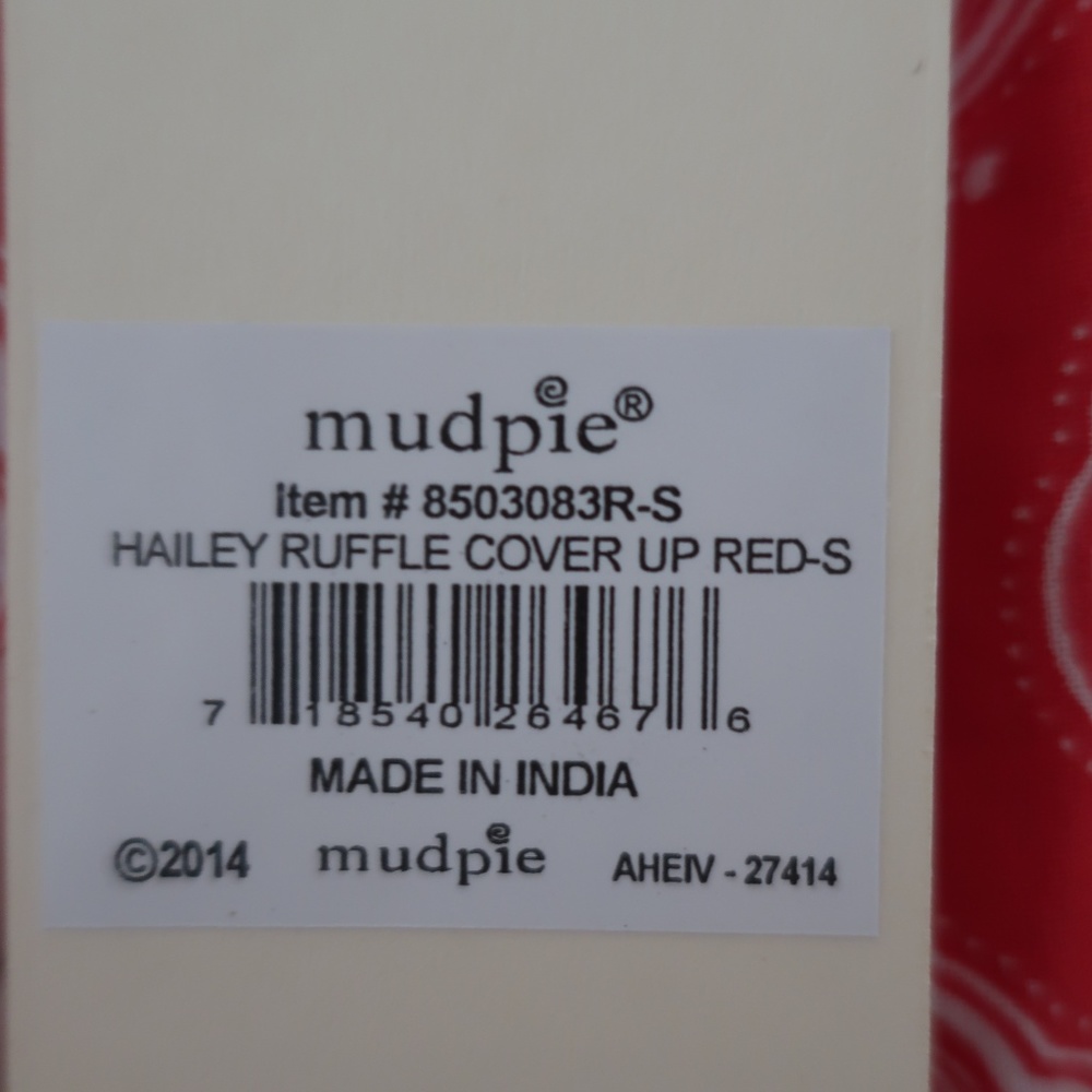 NWT Mudpie Hailey Red Ruffle Cover up - Picture 3 of 4